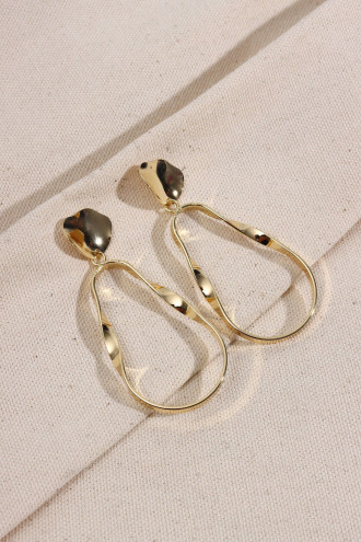 Gold Renk Sallantılı Oval Küpe