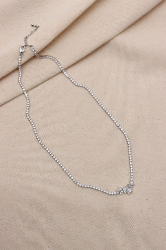 Küçük Fiyonk Uçlu Gümüş Renk Su Yolu Kolye