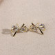 Zircon Taşlı Gold Renk Fiyonk Küpe Zircon Taşlı Gold Renk Fiyonk Küpe