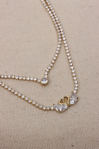 Kuğu Uçlu Gold Renk Su Yolu Kolye Kuğu Uçlu Gold Renk Su Yolu Kolye