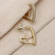 Zircon Taşlı Gold Renk Kalp Küpe Zircon Taşlı Gold Renk Kalp Küpe