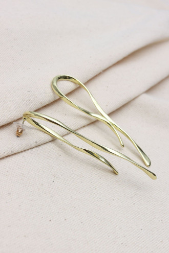 Gold Renk Uzun Vintage Küpe