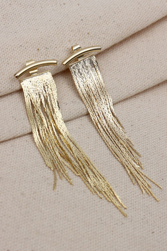 Uzun Zincir Sallantılı Gold Renk Küpe Uzun Zincir Sallantılı Gold Renk Küpe