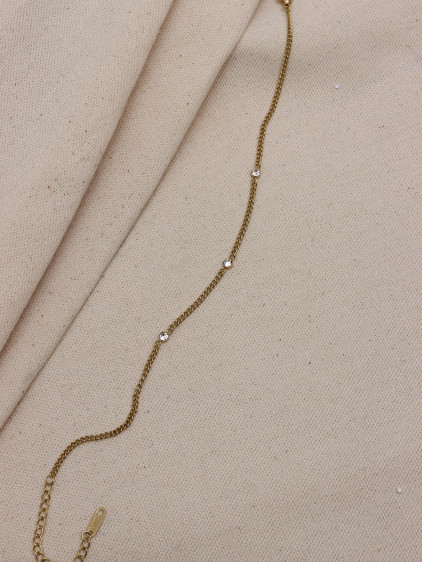 Taş Detaylı 316L Çelik Gold Renk Halhal