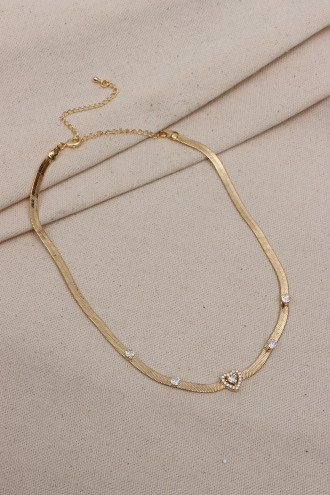 Kalp Figürlü Gold Renk İtalyan Zincir Choker Kalp Figürlü Gold Renk İtalyan Zincir Choker