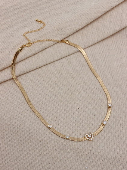 Kalp Figürlü Gold Renk İtalyan Zincir Choker Kalp Figürlü Gold Renk İtalyan Zincir Choker
