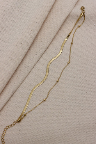 2'li İtalyan Zincirli Gold Renk Çelik Halhal 2'li İtalyan Zincirli Gold Renk Çelik Halhal