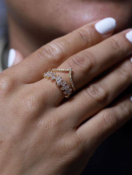 2'li Zircon Taşlı ALTIN, GOLD Renk Ayarlanabilir Abiye Yüzük 2'li Zircon Taşlı ALTIN, GOLD Renk Ayarlanabilir Abiye Yüzük