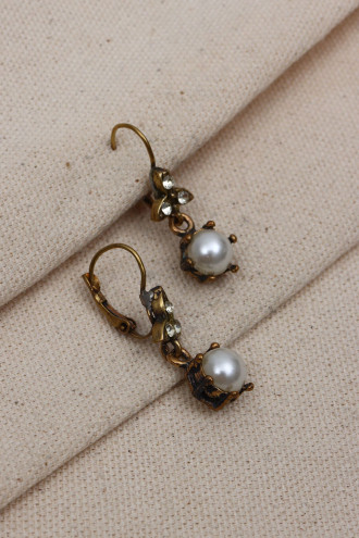 İnci Sallantılı Otantik Küpe