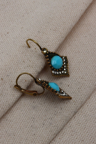 Turkuaz Taşlı Otantik Küpe Turkuaz Taşlı Otantik Küpe