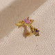 Pembe Kalp Taşlı Gold Renk Sallantılı Kıkırdak Küpe Pembe Kalp Taşlı Gold Renk Sallantılı Kıkırdak Küpe