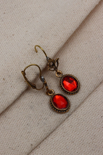 Kristal Taş Model Sallantılı Otantik Küpe