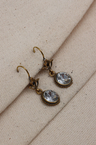 Kristal Taş Model Sallantılı Otantik Küpe