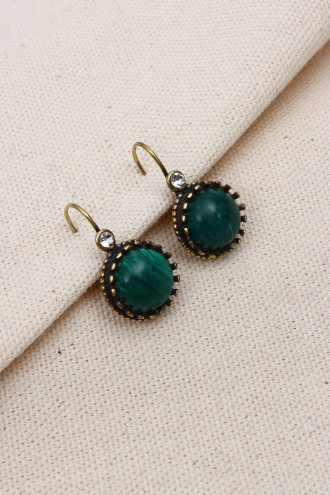 Malakit Taşlı Kadın Otantik Küpe Malakit Taşlı Kadın Otantik Küpe