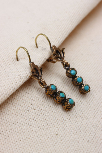 Turkuaz Taşlı Süzme Otantik Küpe Turkuaz Taşlı Süzme Otantik Küpe