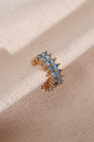 İki Sıralı Mavi Taşlı Tek Sıkıştırmalı Gold Kıkırdak Küpe İki Sıralı Mavi Taşlı Tek Sıkıştırmalı Gold Kıkırdak Küpe