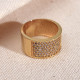 Zircon Taşlı Gold Renk Yarım Tur Yüzük Zircon Taşlı Gold Renk Yarım Tur Yüzük