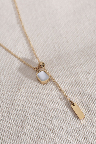 Sedef Taşlı Gold Renk Minimal 316L Çelik Kolye Sedef Taşlı Gold Renk Minimal 316L Çelik Kolye