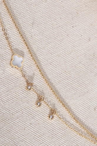 Beyaz Sedef Taşlı Gold Renk Van Cleef Çelik Bileklik Beyaz Sedef Taşlı Gold Renk Van Cleef Çelik Bileklik
