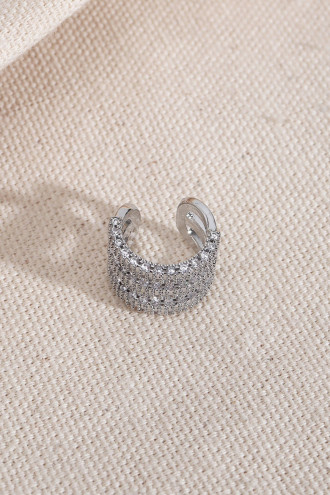 3 Şeritli Gümüş Renk Kıkırdak Küpe 3 Şeritli Gümüş Renk Kıkırdak Küpe