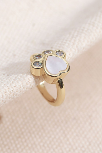 Beyaz Mineli Gold Renk Pati Figür Kıkırdak Küpe