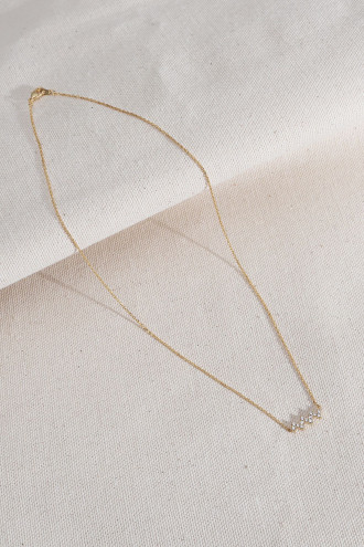 Zircon Taşlı Gold Renk Kolye