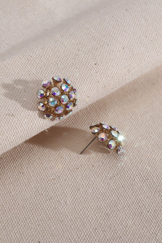 Renkli Taşlı Gold Renk Küpe Renkli Taşlı Gold Renk Küpe