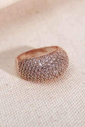 Zircon Taşlı Bombe Yüzük