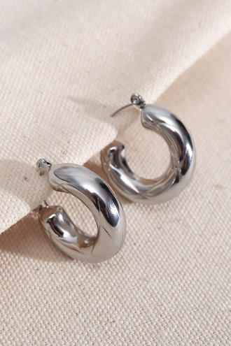 316L Çelik Gümüş Renk Boru Halka Küpe