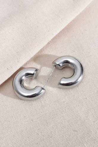 316L Çelik Gümüş Renk Boru Halka Küpe