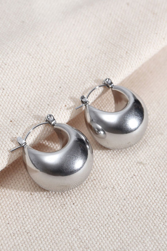 316L Çelik Gümüş Renk Vintage Küpe