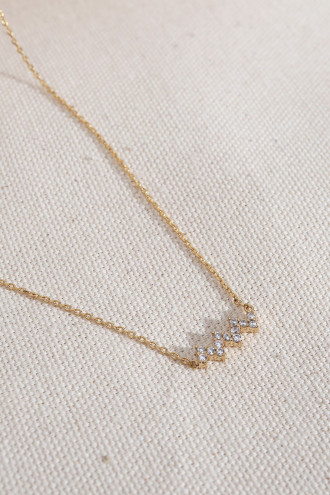 Zircon Taşlı Gold Renk Kolye Zircon Taşlı Gold Renk Kolye