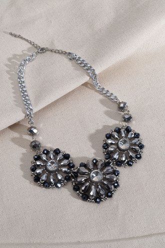 Antrasit Renk Büyük Abiye Kolye