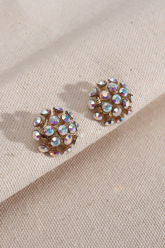 Renkli Taşlı Gold Renk Küpe