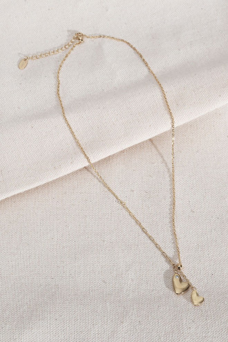 Asimetrik Kalp Figürlü Gold Renk 316L Çelik Kolye Asimetrik Kalp Figürlü Gold Renk 316L Çelik Kolye