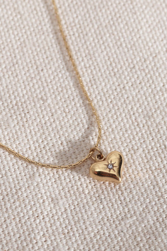 Minimal Kalp Figürlü Gold Renk 316L Çelik Kolye Minimal Kalp Figürlü Gold Renk 316L Çelik Kolye