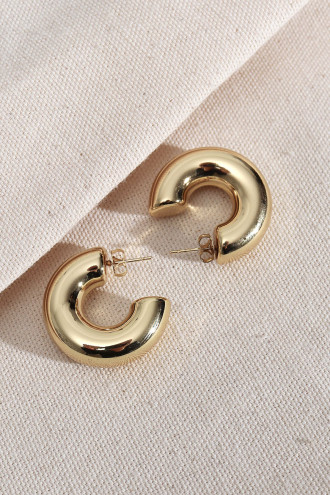 316L Çelik Gold Renk Boru Halka Küpe