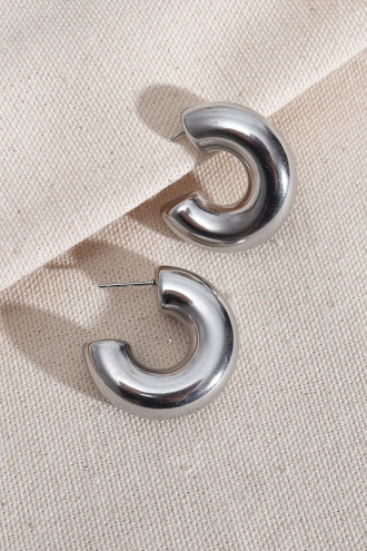 316L Çelik Gümüş Renk Boru Halka Küpe 316L Çelik Gümüş Renk Boru Halka Küpe