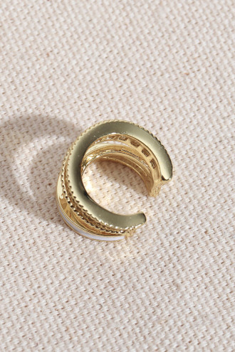 Beyaz Mineli Gold Renk Kare Taşlı Kıkırdak Küpe Beyaz Mineli Gold Renk Kare Taşlı Kıkırdak Küpe