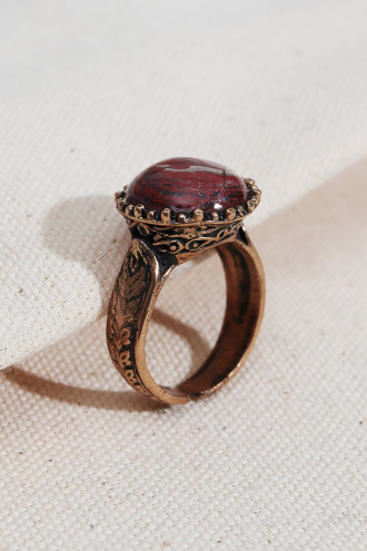 Jasper Bombe Taşlı Ayarlanabilir Otantik Yüzük Jasper Bombe Taşlı Ayarlanabilir Otantik Yüzük