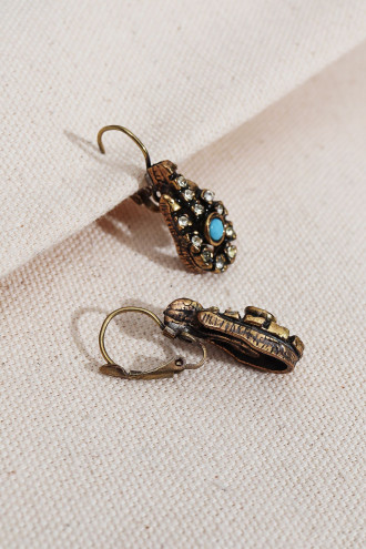 Turkuaz Taşlı Otantik Küpe