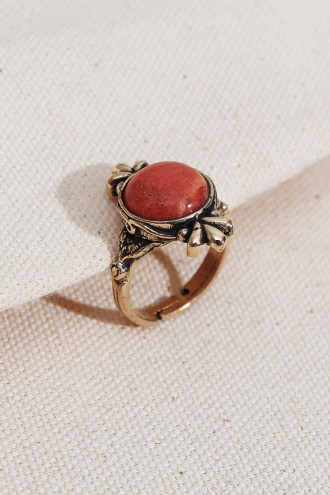 Mercan Taşlı Otantik Yüzük