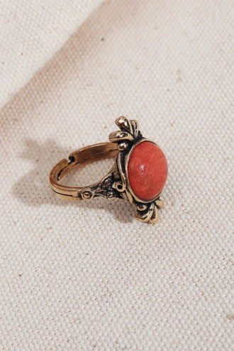 Mercan Taşlı Otantik Yüzük Mercan Taşlı Otantik Yüzük