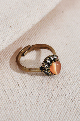 Turuncu Damla Taşlı Otantik Yüzük Turuncu Damla Taşlı Otantik Yüzük