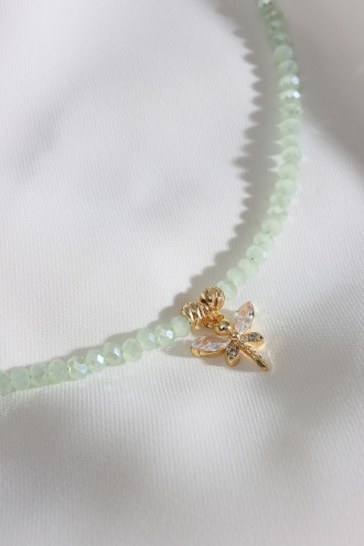 Yeşil Boncuklu Yusufcuk Uçlu Kristal Model Kolye Yeşil Boncuklu Yusufcuk Uçlu Kristal Model Kolye