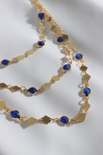 3'lü Lacivert Taşlı Üçgen Zincir Gold Kolye 3'lü Lacivert Taşlı Üçgen Zincir Gold Kolye