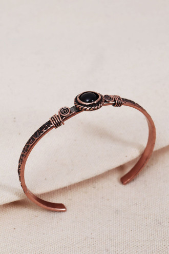 Onix Taşlı Bombe Otantik Bakır Bilezik Onix Taşlı Bombe Otantik Bakır Bilezik
