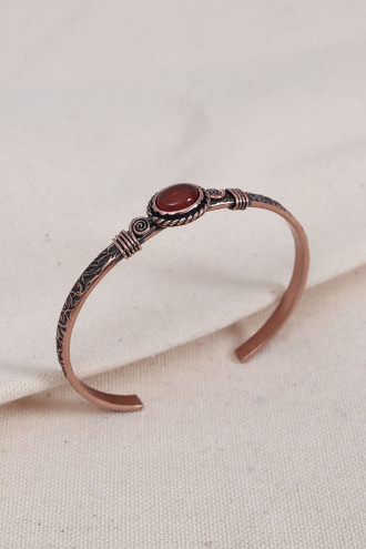 Akik Taşlı Oval Otantik Bakır Bilezik Akik Taşlı Oval Otantik Bakır Bilezik