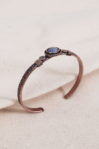 Lapis Taşlı Oval Otantik Bakır Bilezik Lapis Taşlı Oval Otantik Bakır Bilezik