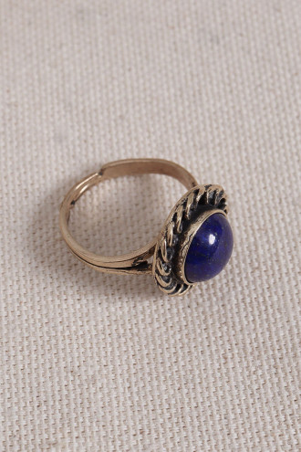 Lacivert Yuvarlak Taşlı Otantik Yüzük Lacivert Yuvarlak Taşlı Otantik Yüzük